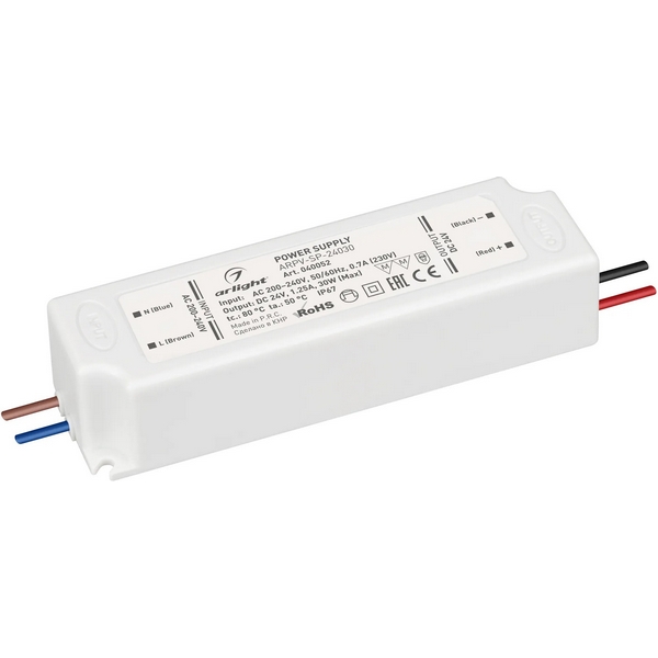 

Блок питания ARPV-SP-24030 (24V, 1.25A, 30W) (Arlight, IP67 Пластик, 5 лет) 040052, ARPV 040052