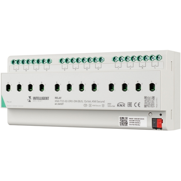 

INTELLIGENT ARLIGHT Релейный модуль KNX-7123-82-DRO-DIN (BUS, 12x16A, KNX Secure) (IARL, IP20 Пластик, 2 года) 041227 Arlight, 041227
