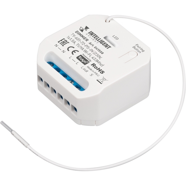 

INTELLIGENT ARLIGHT Диммер TY-601-72-PS-IN (230V, 1x1.5A, TUYA Wi-Fi, 433Mhz) (IARL, IP20 Пластик, 3 года) 041588 Arlight, 041588