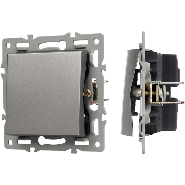 

Механизм выключателя одноклавишный проходной SWT-MKP1-PL-GR (250V, 16A) (Arlight) 043716, Серый, 043716