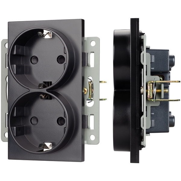 

Механизм встраиваемый электрической розетки SCT-MEUD-PL-BK (250V, 16A) Arlight 043765, Черный, 043765