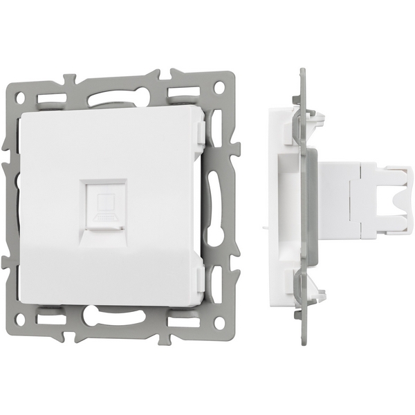 

Механизм компьютерной розетки SCT-MPC1-PL-WH (RJ-45, CAT6) (Arlight) 045301, Белый, 045301