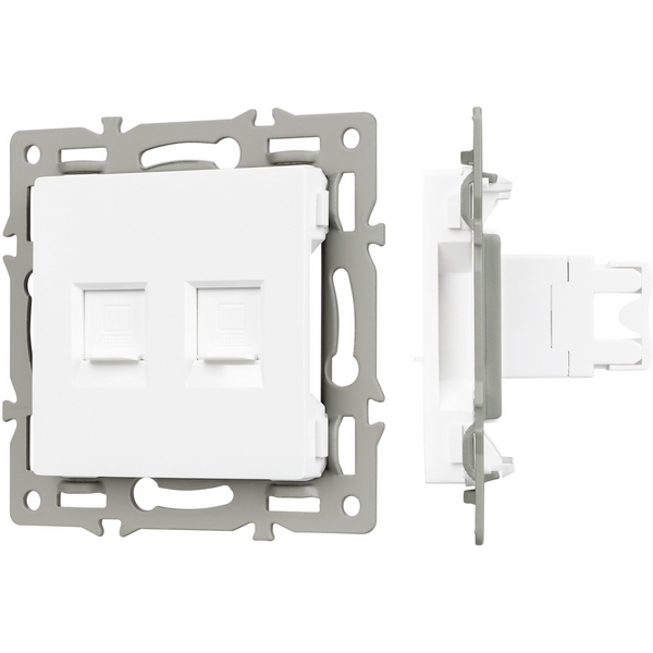 

Механизм компьютерной розетки двойной SCT-MPC2-PL-WH (RJ-45, CAT6) (Arlight) 045336, Белый, 045336