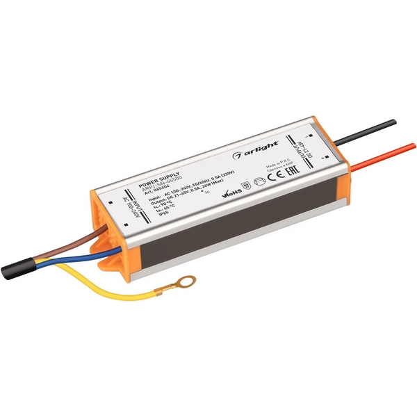 

Блок питания ARPJ-SN-45500 (24W, 21-45V, 500mA) (Arlight, IP65 Металл, 3 года) 045404, ARPJ 045404