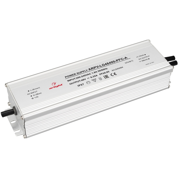 

Блок питания ARPV-LG48400-PFC-A (48V, 8.3A, 400W) (Arlight, IP67 Металл, 5 лет) 045484, ARPV-LG 045484