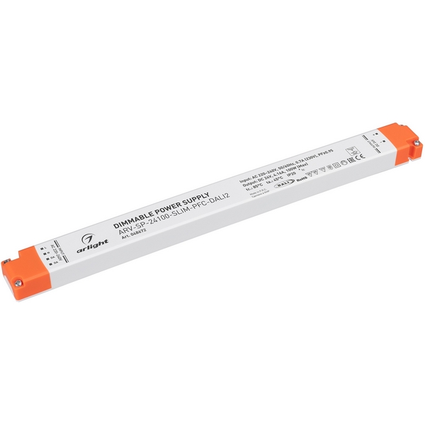 

Блок питания ARV-SP-24100-SLIM-PFC-DALI2 (24V, 4.16A, 100W) (Arlight, IP20 Пластик) 048672, ARV-SP 048672