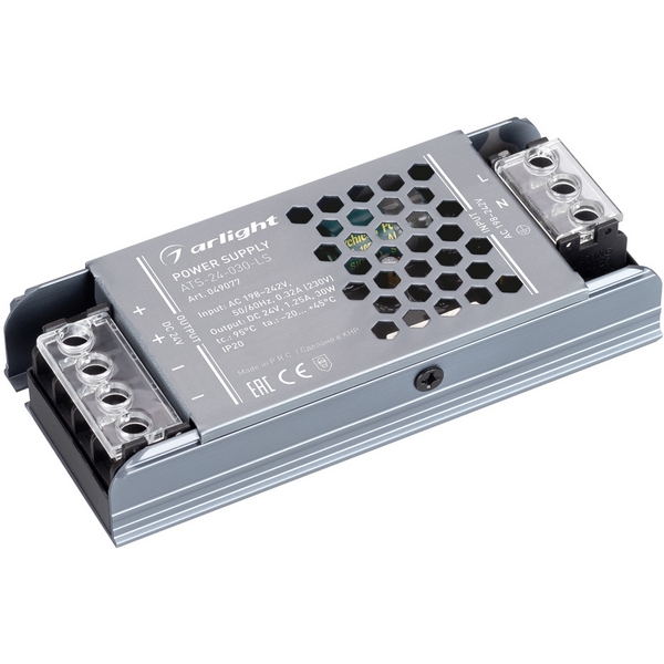

Блок питания ATS-24-030-LS (24V, 1.25A, 30W) (Arlight, IP20 Сетка) 049077, ATS 049077