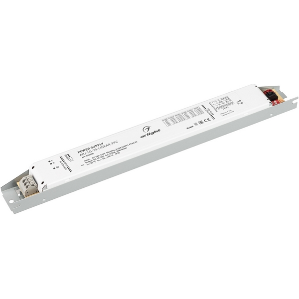 

Блок питания ARJ-LG-30-LINEAR-PFC (30W, 18-90V, 0.2-0.55A) (Arlight, IP20 Металл, 5 лет) 049548, ARJ 049548