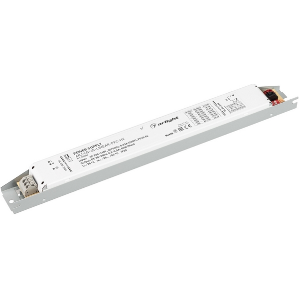

Блок питания ARJ-LG-60-LINEAR-PFC-HV (60W, 80-300V, 0.2-0.5A) (Arlight, IP20 Металл, 5 лет) 049556, ARJ 049556