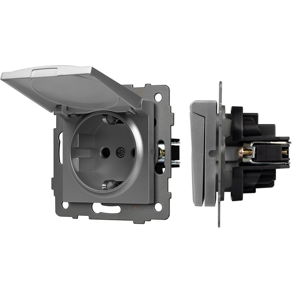 

Механизм розетки влагозащищённый SCT-MCP-PL-GR-V (250V, 16A) (Arlight) 049836, Серый, 049836