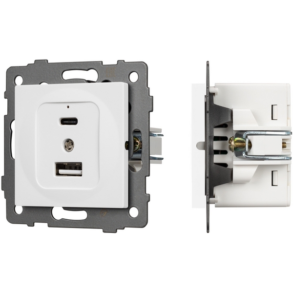 

Механизм USB розетки SCT-MUAC-PL-WH-V (5V, 3A, QC4) (Arlight) 049839, Белый, 049839