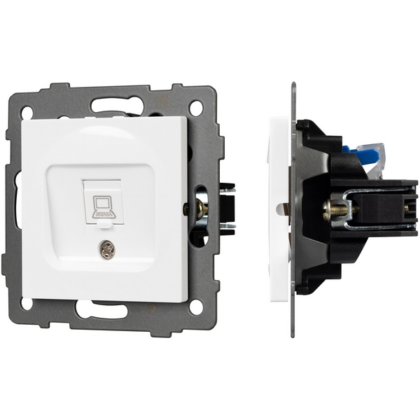 

Механизм компьютерной розетки SCT-MPC1-PL-WH-V (RJ-45, CAT6) (Arlight) 049842, Белый, 049842