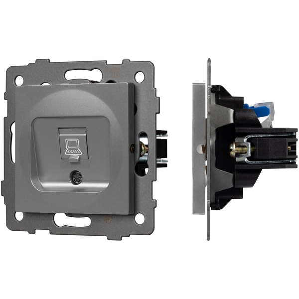 

Механизм компьютерной розетки SCT-MPC1-PL-GR-V (RJ-45, CAT6) (Arlight) 049848, Серый, 049848