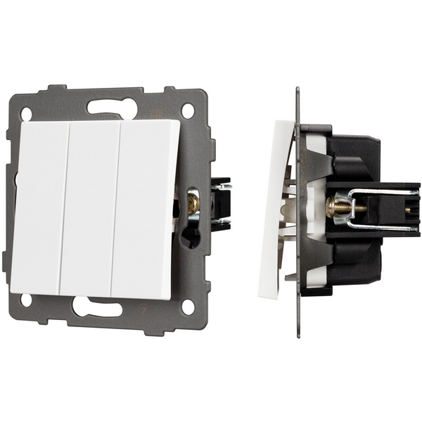 

Механизм выключателя трехклавишный непроходной SWT-MK03-PL-WH-V (250V, 10A) (Arlight) 049896, Белый, 049896