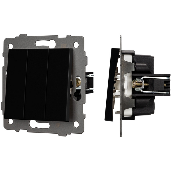 

Механизм выключателя трехклавишный непроходной SWT-MK03-PL-BK-V (250V, 10A) (Arlight) 049897, Черный, 049897