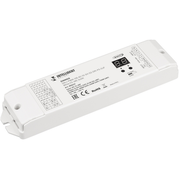 

Диммер INTELLIGENT ARLIGHT DALI-PWM-105-82-1G-SH-D2-DRI-PS-SUF White (12-48V, 5x3A) (IARL, IP20 Пластик) 050431 Arlight, 050431