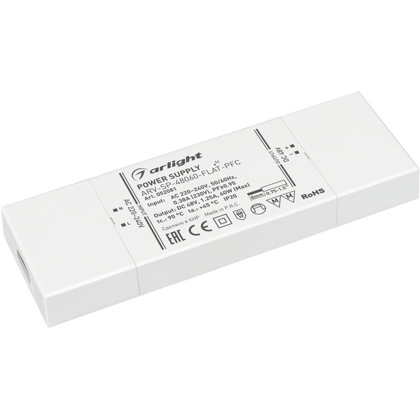 

Блок питания ARV-SP-48060-FLAT-PFC (48V, 1.25A, 60W) (Arlight, IP20 Пластик) 052081, ARV-SP 052081