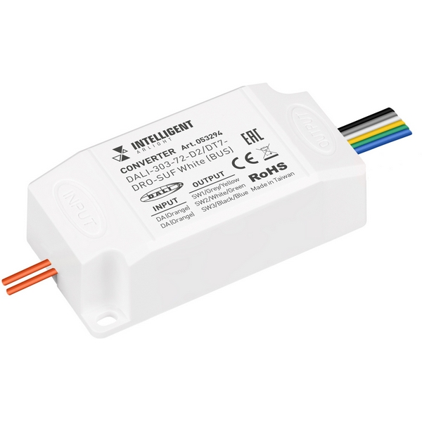 

Конвертер INTELLIGENT ARLIGHT DALI-303-72-D2/DT7-DRO-SUF White (BUS) (IARL, Пластик) 053294 Arlight, 053294