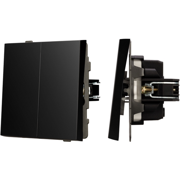 Изображение товара Двухклавишный непроходной выключатель SWT-TENDO-MK02-PL-BK Arlight