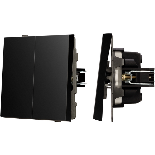 

Механизм выключателя двухклавишный проходной SWT-TENDO-MKP2-PL-BK (230V, 10A) (Arlight) 054067, Черный, 054067