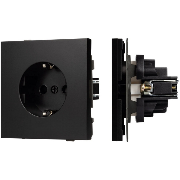 Изображение товара Механизм электрической розетки SCT-TENDO-MEU1-PL-BK (230V, 16A) (Arlight, Черный) 054079
