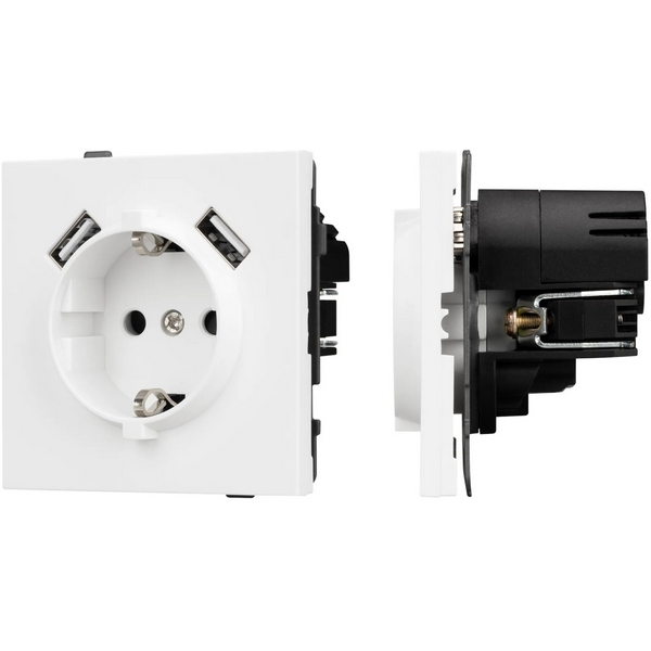 

Механизм розетки с USB зарядкой SCT-TENDO-MUAA-PL-WH (230V, 16A) (Arlight, Белый) 054082, TENDO 054082