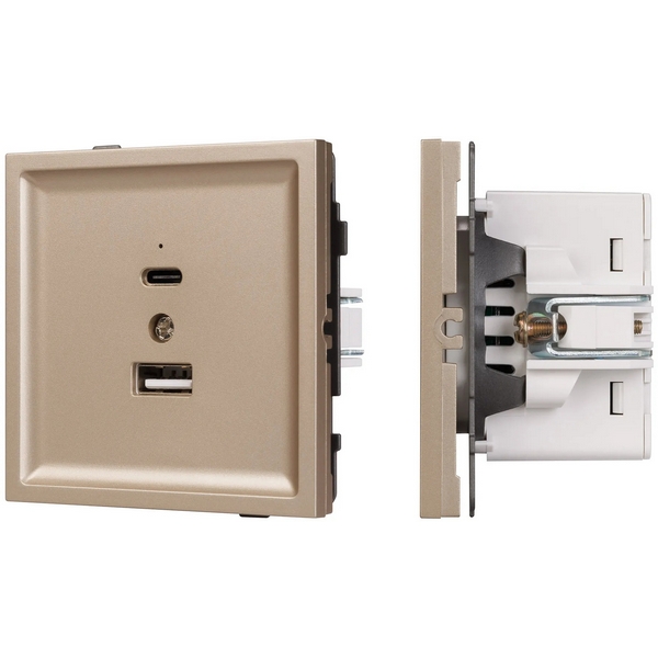 

Механизм USB розетки SCT-TENDO-MUAC-PL-GD (5V, 3A, QC3) (Arlight, Песочный) 054097, Золото, TENDO 054097