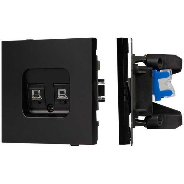 

Механизм компьютерной розетки двойной SCT-TENDO-MPC2-PL-BK (RJ-45, CAT6) (Arlight, Черный) 054101, TENDO 054101