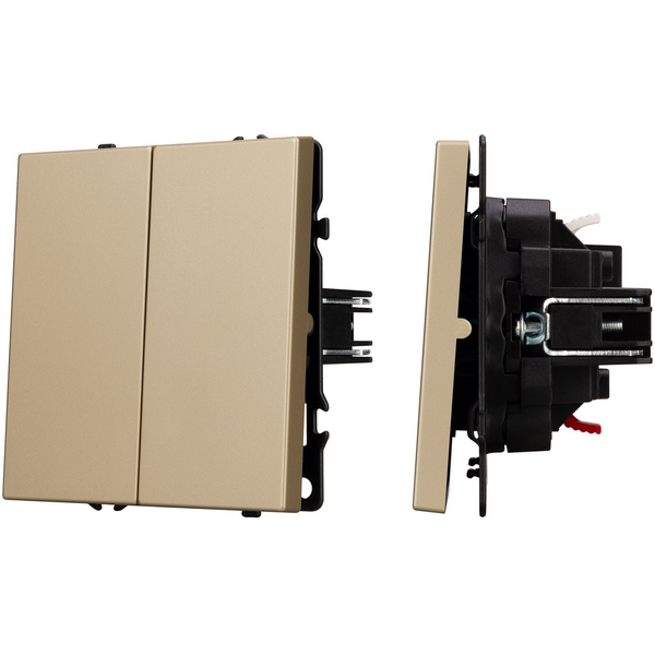 

Механизм выключателя двухклавишный непроходной SWT-NOBE-MK02-SFPL-GD (230V, 10A) (Arlight) 054253, Золото, NOBE 054253