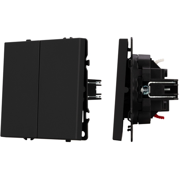 

Механизм выключателя двухклавишный проходной SWT-NOBE-MKP2-SFPL-BK (230V, 10A) (Arlight) 054255, Черный, NOBE 054255