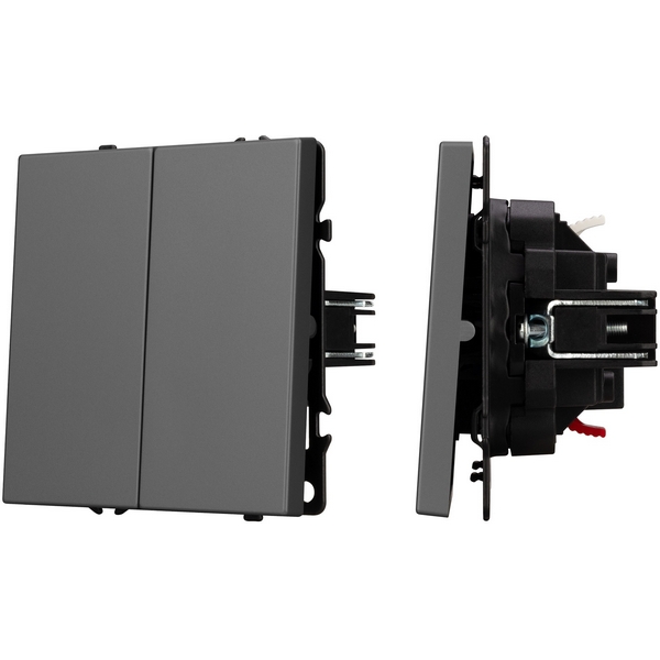 

Механизм выключателя двухклавишный проходной SWT-NOBE-MKP2-SFPL-GR (230V, 10A) (Arlight) 054257, Серый, NOBE 054257