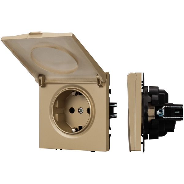 Изображение товара Влагозащищённая розетка SCT-NOBE-MCP-SFPL-GD 230V 16A Arlight IP44