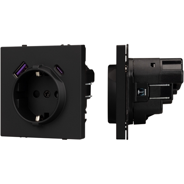 

Механизм розетки с USB зарядкой SCT-NOBE-MUAC-SFPL-BK (230V, 16A) (Arlight) 054285, Черный, NOBE 054285