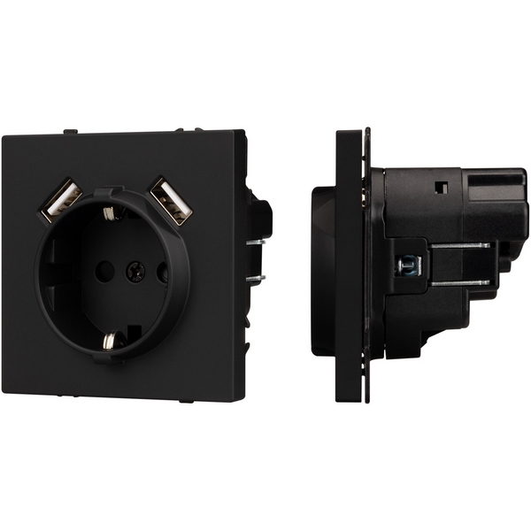 

Механизм розетки с USB зарядкой SCT-NOBE-MUAA-SFPL-BK (230V, 16A) (Arlight) 054289, Черный, NOBE 054289