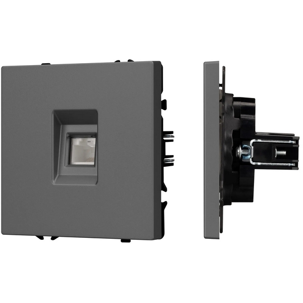 Розетка ARL NOBE телефонная софт-тач серый базальт SCT-MTL1-SFPL-GR (RJ-11, 4C) (Arlight,) 054303(1)