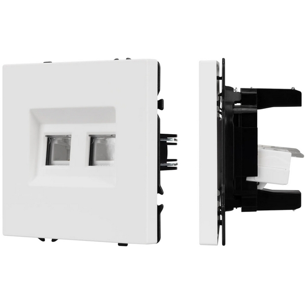 

Механизм сдвоенной телефонной розетки SCT-NOBE-MTL2-SFPL-WH (RJ-11, 4C) (Arlight, Белый кварц) 054308, NOBE 054308