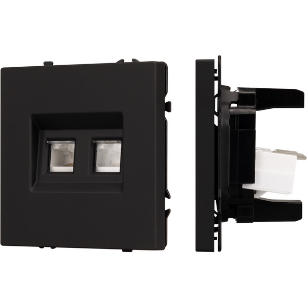 

Механизм сдвоенной компьютерной розетки SCT-NOBE-MPC2-SFPL-BK (RJ-45, CAT6) (Arlight) 054313, Черный, NOBE 054313