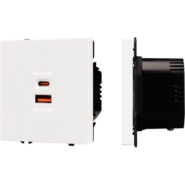 

Механизм розетки с быстрой USB зарядкой SCT-NOBE-MUAC-SFPL-FC-WH (65W, QC3) (Arlight) 054316, Белый, NOBE 054316