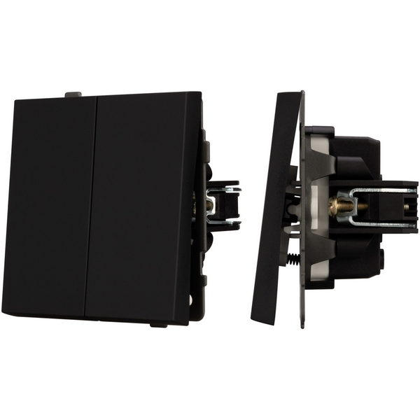 

Механизм выключателя двухклавишный непроходной SWT-TENDO-MK02-SFPL-BK (230V, 10A) (Arlight) 054544, Черный, 054544