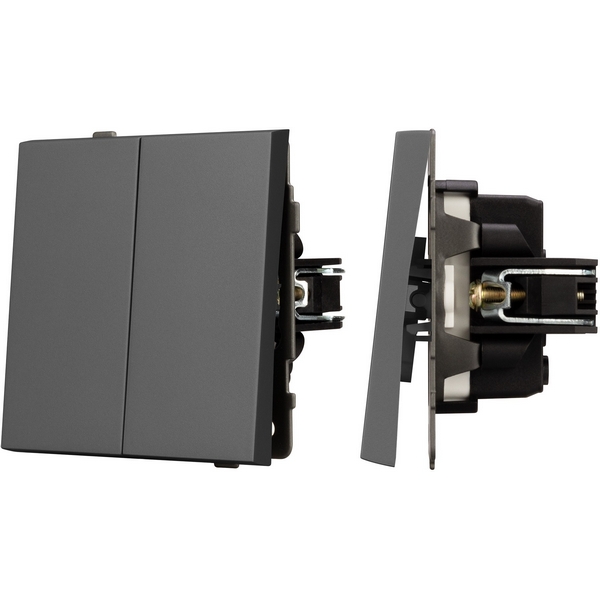 

Механизм выключателя двухклавишный непроходной SWT-TENDO-MK02-SFPL-GR (230V, 10A) (Arlight) 054546, Серый, 054546