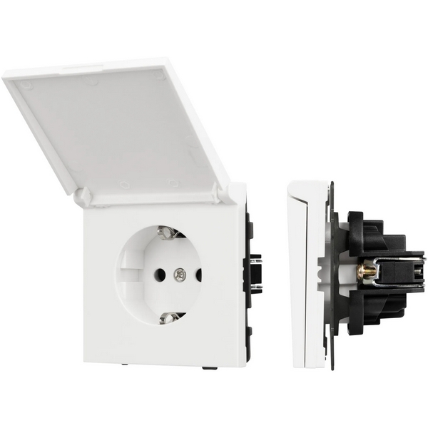 Изображение товара Механизм розетки влагозащищённый SCT-TENDO-MCP-SFPL-WH (230V, 16A) (Arlight, Матовый белый) 054602