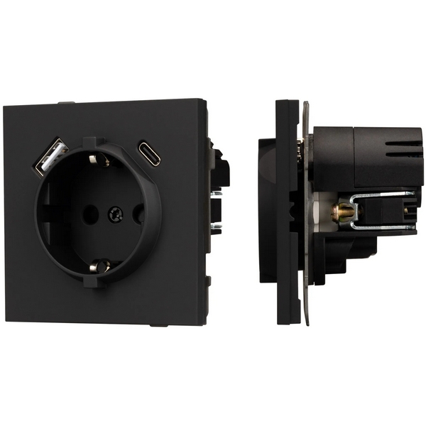 

Механизм розетки с USB зарядкой SCT-TENDO-MUAC-SFPL-BK (230V, 16A) (Arlight, Матовый черный) 054607, TENDO 054607