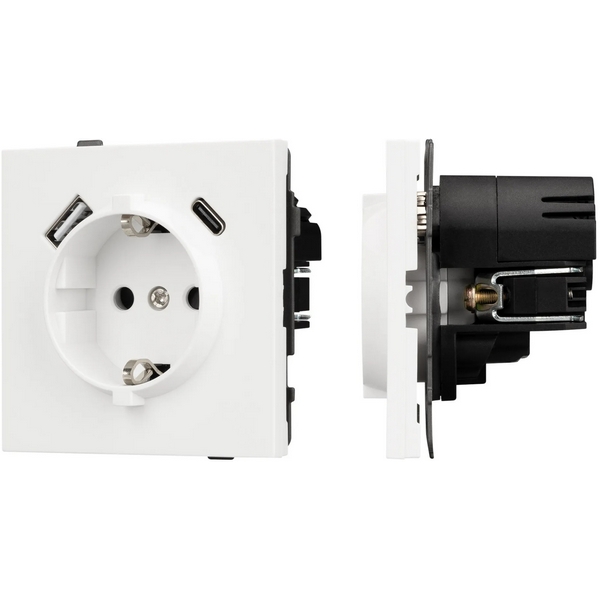 Изображение товара Механизм розетки с USB зарядкой Arlight SCT-TENDO-MUAC-SFPL-WH, белый, 16A