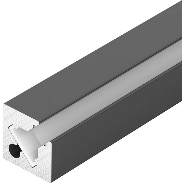 Изображение товара Профиль с экраном SL-KANT-H10-SQUARE-2000 IRON GREY (Arlight, Алюминий+пластик) 055325