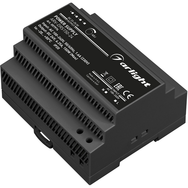 

Блок питания ARV-DRS-150-24 (24V, 6.25A, 150W) (Arlight, IP20 DIN-рейка 5 лет) 057074, ARV 057074