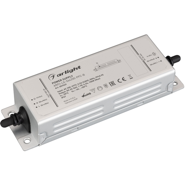 

Блок питания ARPJ-LG-564200-PFC-B (150W, 25-56V, 1.78-4.2A) (Arlight, IP67 Металл) 057529, ARPJ 057529
