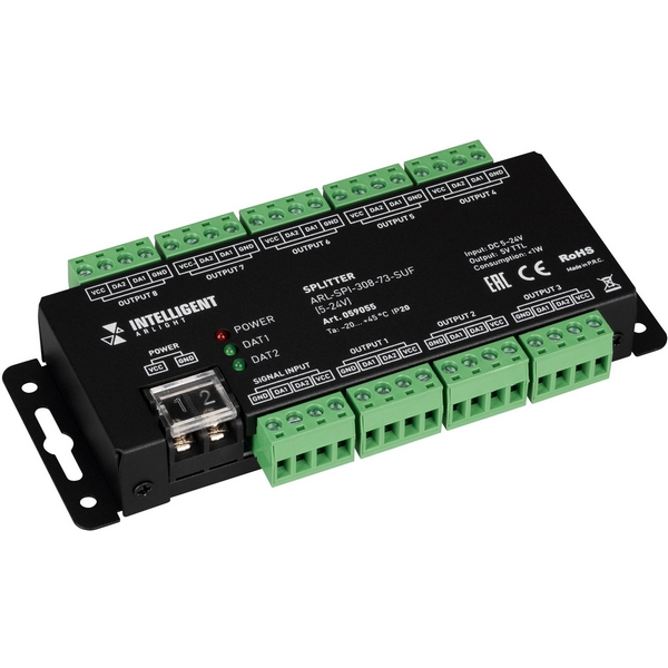 Изображение товара INTELLIGENT ARLIGHT Сплиттер ARL-SPI-308-73-SUF (5-24V) (IARL, IP20 Металл) 059055