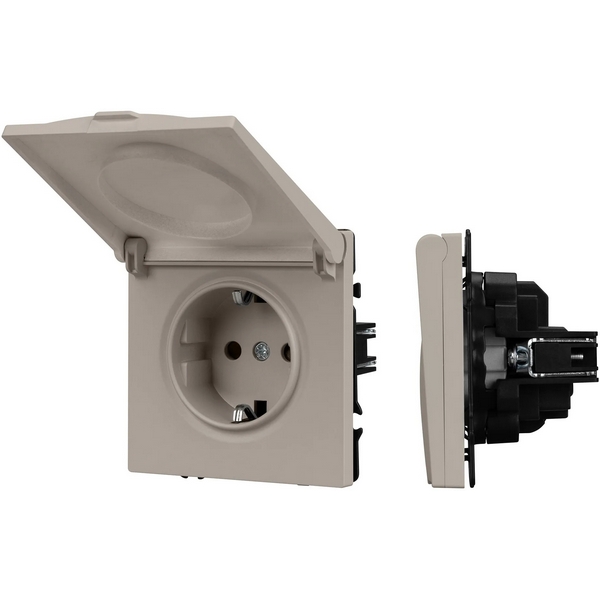 Изображение товара Механизм розетки влагозащищённый SCT-NOBE-MCP-SFPL-CA (230V, 16A) (Arlight, Кашемир) 059440
