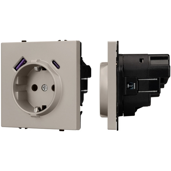 

Механизм розетки с USB зарядкой SCT-NOBE-MUAC-SFPL-CA (230V, 16A) (Arlight, Кашемир) 059444, NOBE 059444