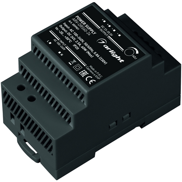 

Блок питания ARV-DRS-60-24 (24V, 2.5A, 60W) (Arlight, IP20 DIN-рейка 5 лет) 059901, ARV 059901